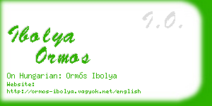 ibolya ormos business card